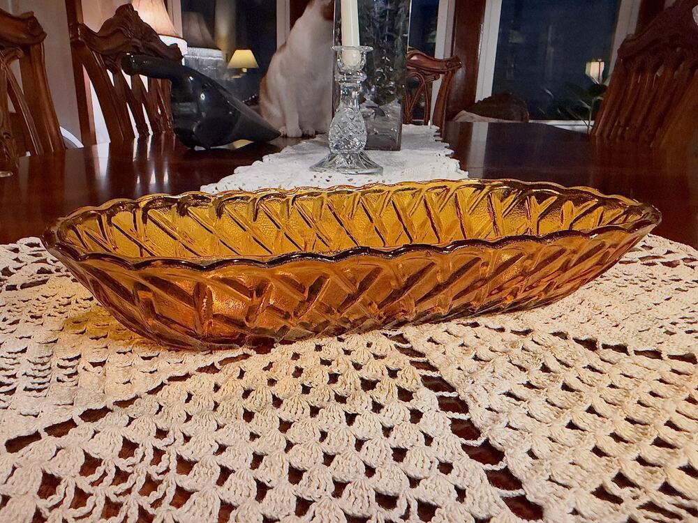 Indiana Gass Relish Dish - Harvest Gold